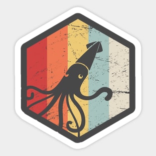 Retro Kraken Giant Squid Sticker